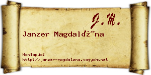 Janzer Magdaléna névjegykártya